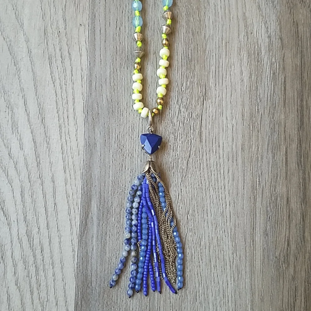 Stella and Dot Azure Tassel Necklace - Picture 2 of 3